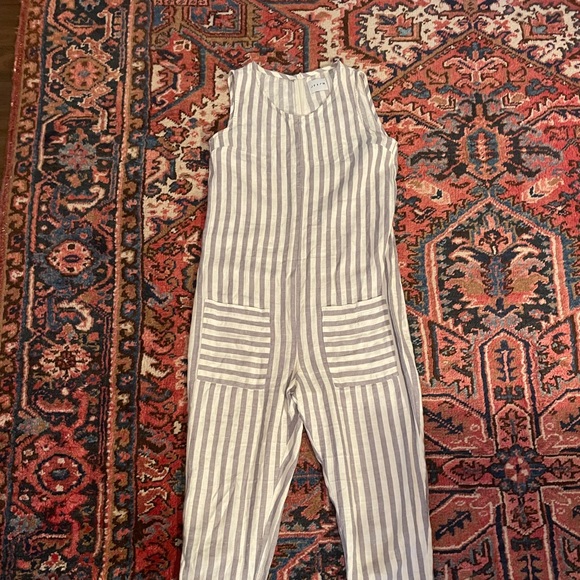 Offon Striped Linen Jumpsuit - Picture 3 of 7